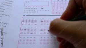 The process of filling out the answer sheet for the test answer