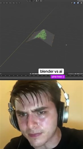 blender vs ai. pine tree #pinetree #blender #design #model #3dmodel