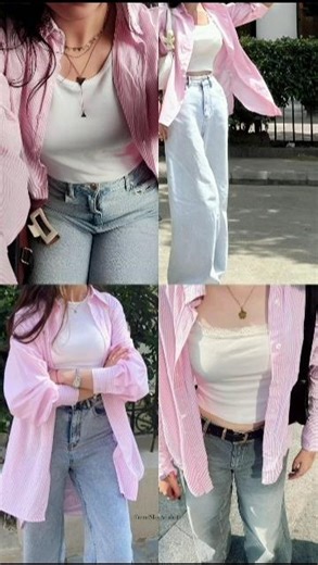 How to Style a Pink Striped Shirt: Aesthetic Summer Outfit Idea ✨