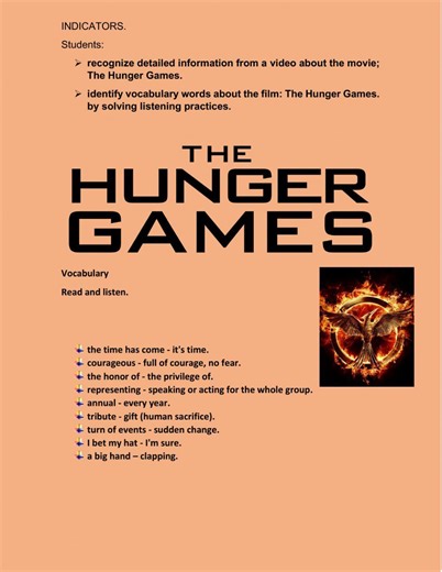 The hunger games worksheet