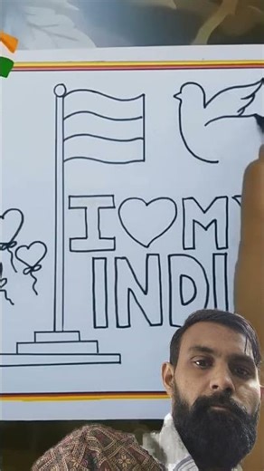 indian flag droing #art #shorts