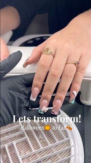 Let’s transform her nails 😳🤎 #nailgelart #nailartheaven #polkadotnails #nailart #nailtech #nails