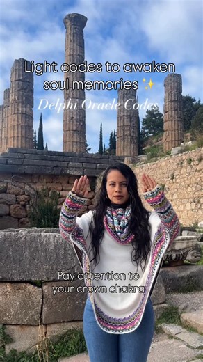 Jessica Correa ☥ Spiritual Mentor on Instagram: "Awaken your soul memories and gifts 🤍 📍 Delphi codes 🇬🇷 Let me know in the comments your experience, follow @thevioletpower for more and comment “ORACLE” to access my course to awakening your ancient memories. #thevioletpower #lightlanguageactivation #lightlanguagecodes #oracleofdelphi"