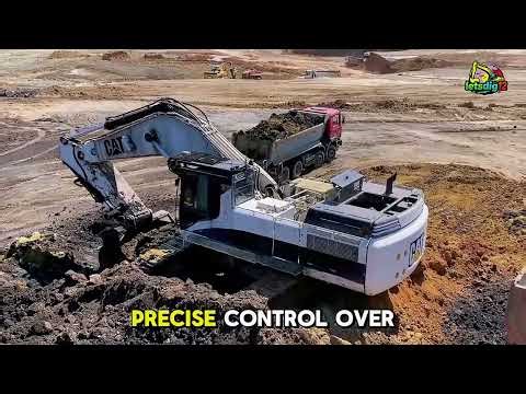 Monster CAT Excavator Loading Massive Rocks into Dump Truck | Satisfying Heavy Equipment Power