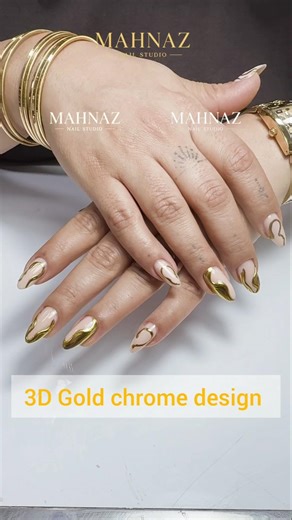 #nail art#cute nails#nail design #3D Gold#nail tutorial