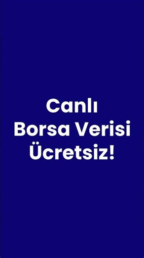 Matriks'ten Ücretsiz Canlı Borsa Verisi!