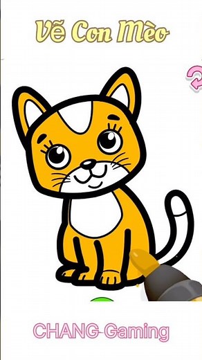 Vẽ Tô màu con mèo siêu dễ thương #drawing #coloring #cat