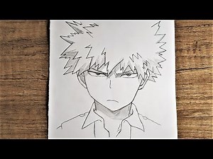 How to draw katsuki bakugou for my hero academia | bakugo akatsuki drawing step by step