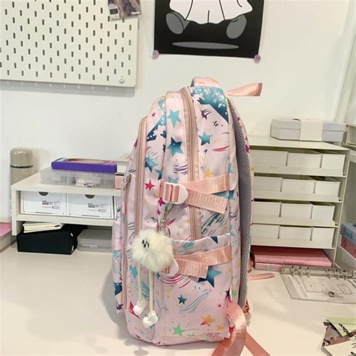 Stand-Out School Backpack ⭐ Colorful Star Print & Big Storage