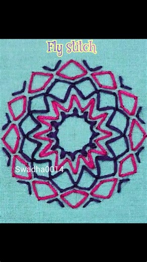 swadha on Instagram: "Fly stitch pattern #embroidery #embroiderytutorial #embroideryart #handembroidery #fiberart"