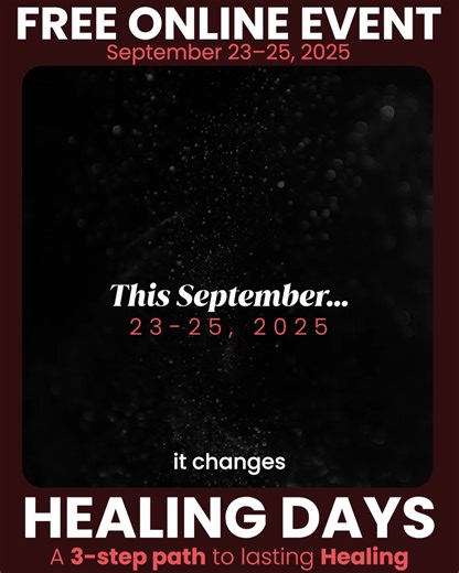 💥 Healing Days - September 23 to 25 💥 A free, online event with Gabor Maté, Bessel van der Kolk, Marisa Peer and Tim Fletcher 3 days to finally understand the root of your emotional wounds… and begin your real healing journey. 👉 Tools and methods from the world’s top trauma experts 👉 A guided, compassionate, and transformative experience For the first time together, a one-of-a-kind event to truly start healing from the inside out. | MentorShow World