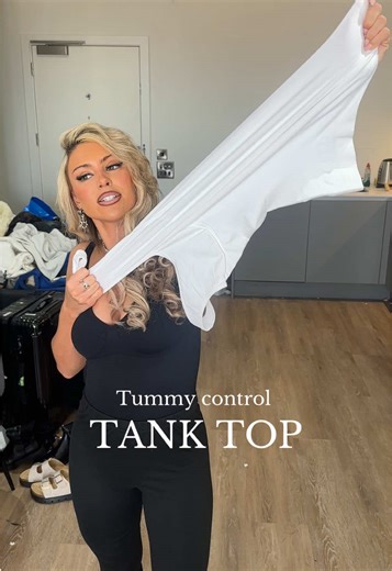 I’m 5’4 uk8 wearing size S in this super viral and sculpting tummy control tank top🤍 perfect for spring summer daily wear! NOW ON SALES🫶🏻 #springsale #tiktokmademebuyit #shapewear #top #tummycontrol