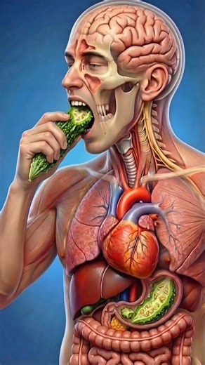 What Happens to Bitter Gourd Inside Your Body 🥒🧠😱 #health #digestion