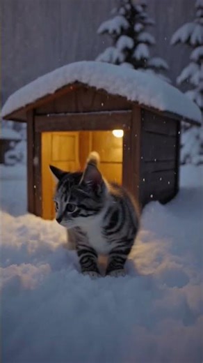 Cute Kitten Lost in the Snow | Emotional Short Story #cat #cutecat #pets