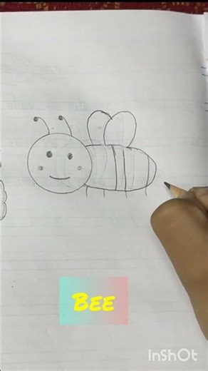easy bee drawing for school #art #drawing #viralshort