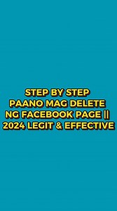 26K views · 321 reactions | STEP BY STEP PAANO MAG DELETE NG FACEBOOK PAGE || 2024 LEGIT & EFFECTIVE | Tutorial vibes | Facebook