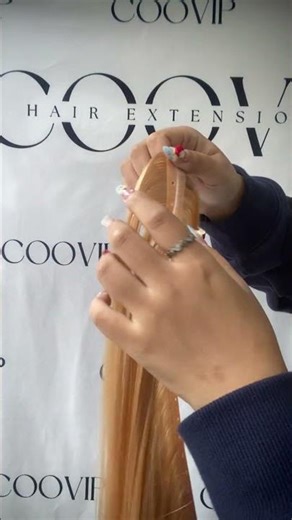 COOVIP Double Drawn Butterfly Weft Extensions Copper Blonde