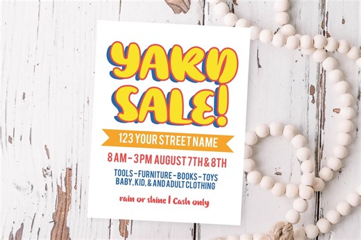 Editable Yard Sale Flyer Template - Etsy