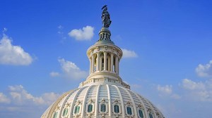 Download Time lapse of the Dome of United states capitol building, Washington DC, USA. for free