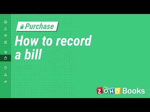How to Record a Bill | Zoho Books