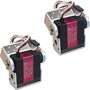 2Pcs 25KG Digital RC Servo RDS3225 Waterproof High Torque Full Metal Gear Dual Shafts Robot Servos with U Mounting Bracket for 1/8 1/10 RC Car Crawler Buggy DIY Robotic Projects 270 Degree
