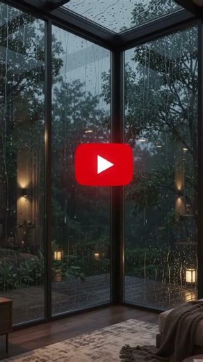 Dream Room in Heavy Rain 🌧️ Cozy Glass House & Deep Bass Rain Sounds for Sleep