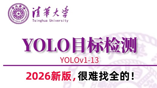【2026最新YOLO算法】保姆级教程，目标检测【YOLOv1-13】算法全系列讲解，共100集，从环境安装 推理训练 实战等必备基础！AI/YOLO