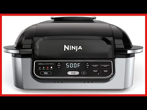 Ninja AG301 Foodi 5 in 1 Indoor Grill with Air Fry, Roast, Bake & Dehydrate, BlackSilver