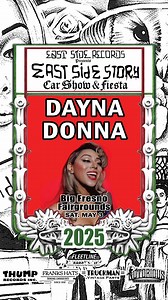 East Side Story 46th Anniversary FUNKIN’ OLDIES Car Show & Fiesta FRESNO! 🎡🎢 Performing ALL of her HITS LIVE: 🎤Dayna Donna (@daynadonnamusic) 🌮🍻Plenty of Tacos & Oldies Craft Beer (@oldschoolbeerco) You DON’T WANT TO MISS THIS! 🎟️V.I.P. Tickets are still available, but these tickets will be SOLD OUT soon. Get yours NOW! $10 parking will be available at the Infield Tunnel Entrance off of E. Caesar Chavez Blvd!! 🔗eventbrite.com/e/east-side-story-funkin-oldies-car-show-fiesta-tickets-1318182