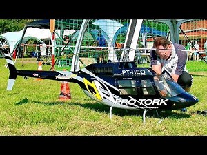 HUGE RC SCALE MODEL ELECTRIC HELICOPTER BELL-206 JETRANGER FLIGHT DEMONSTRATION