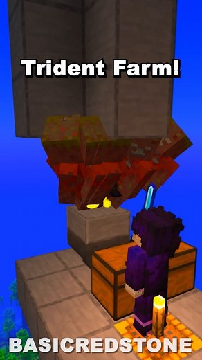 BasicRedstone on Instagram: "Minecraft Trident Farm 1.21! #minecraft #minecrafttutorial #minecraftfarm"