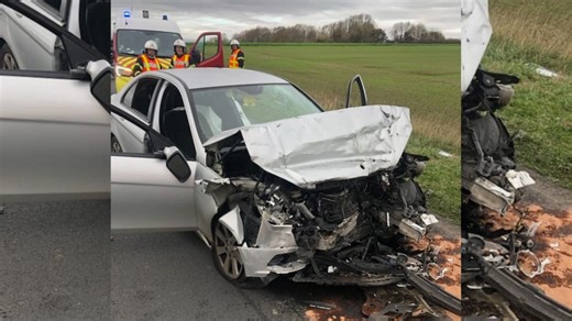 Aisne : après un choc frontal avec un camion, un automobiliste héliporté