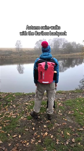 The Caribou backpack - designed for swimmers who have to walk to their swimspots. #waterproofbackpack #wildswimming #rolltopbag #waterproofbag #swimhike #swimwalk #outdoorswimmer | Wild Moose