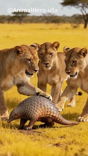 Lion prides are using pangolins as claw sharpening tools.#pangolin #lion #shorts #wildlife #animals