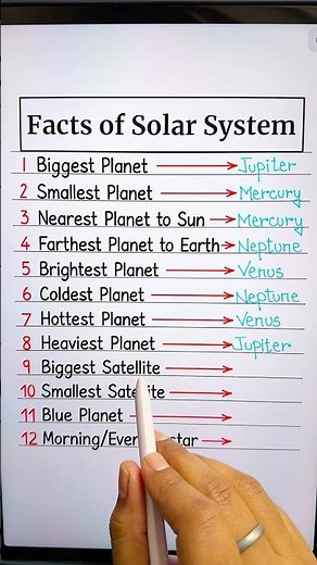 Facts of Solar System 🪐🌍 #education #solarsystem #learning