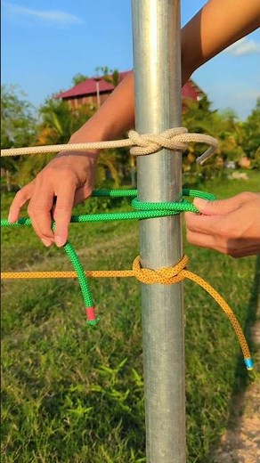 The strongest knot for securing anything to a pole #useful #technique #howto