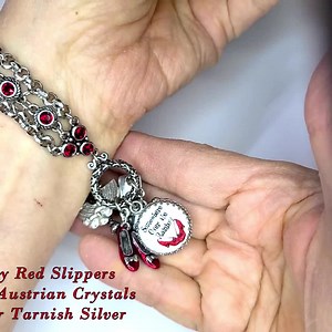 Wizard of Oz Charm Bracelet, Ruby Slippers, Red Crystals - Etsy