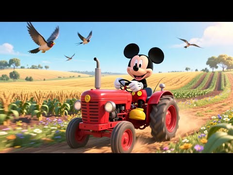 🚜🐭 Mickey Mouse’s Big Tractor Adventure at the Farm Fun Kids Cartoon Story 🌞🌸 Learning, Animals Fun