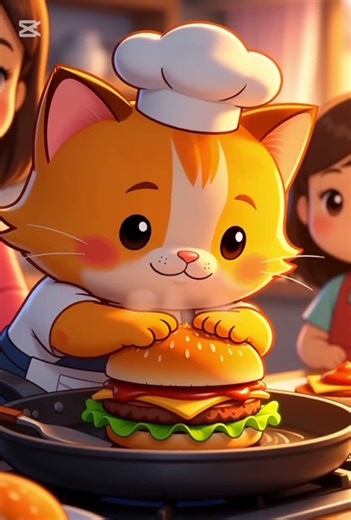 cute chef kitten family #cat #cartoon #cute #miaw #miawmiawtrend