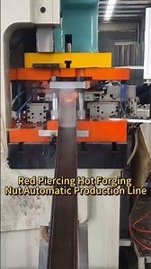 Red Piercing Hot Forging Nut Automatic Production #machine #wireworks #factory #copper