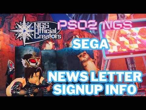 PSO2 NGS SEGA Newsletter Signup Info! Free Items