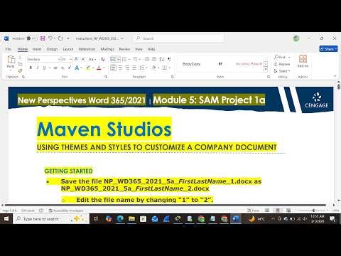 SAM Project 1a Word 365 2021 Module 5 Maven Studios