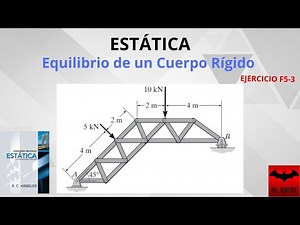 ESTÁTICA: Equilibrio de un Cuerpo Rígido | Ejercicio F5-3 R.C. HIBBELER 12 ed.