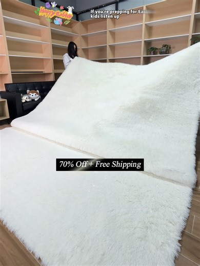 This Easter, I got the kids this fluffy white rug where they can sit and decorate Easter eggs 🐰💐🐣#rug #rugby #living #inspo #fyp #fypシ #decor #purple #cozy #roomdecor #easter #luxuryhomes #coquette #carpet #rugs #foryoupage