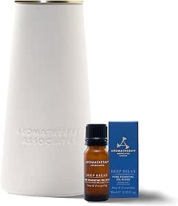 Aromatherapy Associates Atomizer and Deep Relax Essential Oil (.33 fl oz) Collection. Waterless, Portable Essential Oil Diffuser with a Tranquil Blend for Sleep