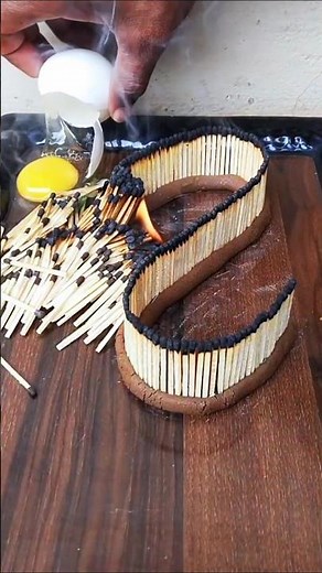 Amazing Matchstick Fire Experiment with Egg! 🔥🥚 | S Shape Burn Test
