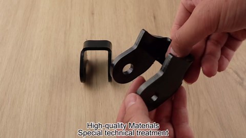 Heavy Duty Weld-On Shock Brackets for Off-Road Trailers, Thick Steel Rear Axle Shock Mount Brackets, Curved Black, 1 Pair