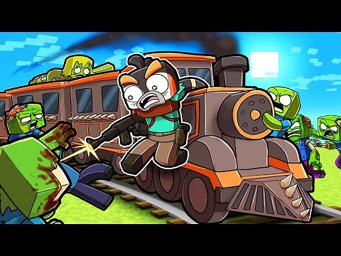 Zombie Train Survival in Minecraft!!