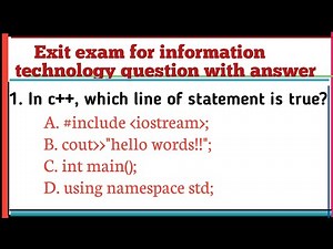 information technology exit question with answer