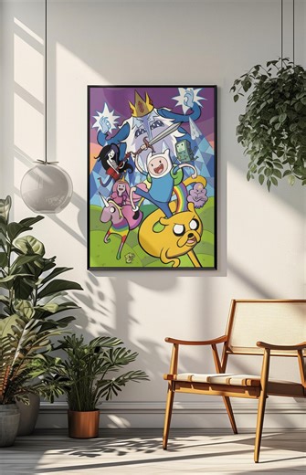 Adventure Time Poster | Finn and Jake Wall Art | Vintage Cartoon Print | Retro American Animated Series Decor | Adventure Time Fan Gift - Etsy